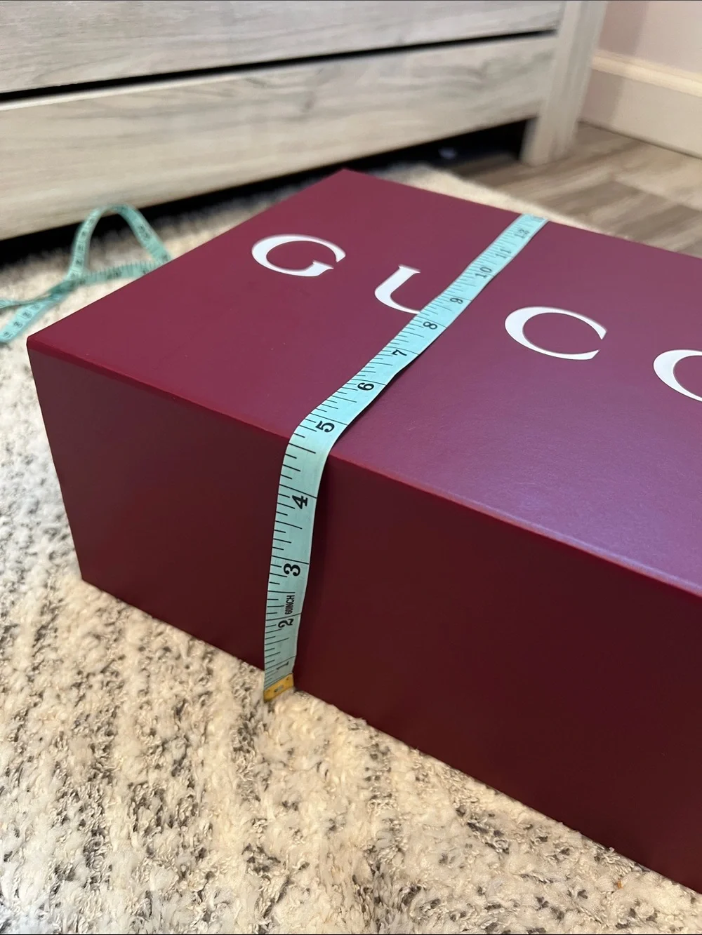 New Gucci Beautiful Burgundy Box with Silver Branded Tissue Sheet